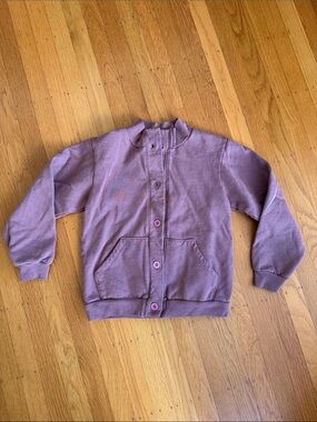 Los Angeles Apparel Kids Purple Button-Up Jacket cotton size 8 made in USA